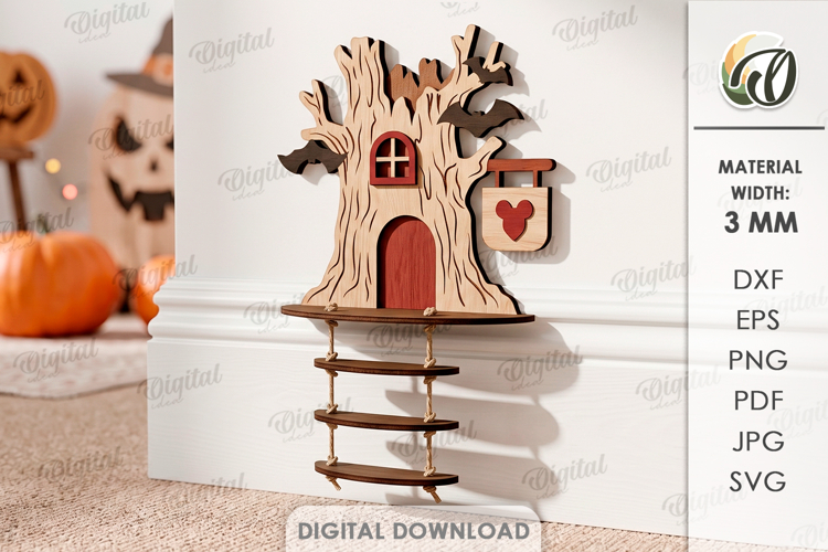 3D Halloween Baseboard Door Laser Cut. Halloween Decor SVG