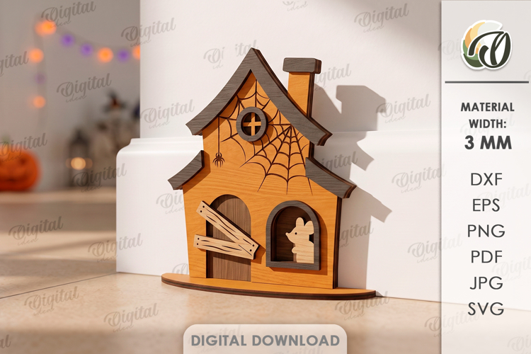 3D Halloween Baseboard Door Laser Cut. Halloween Decor SVG