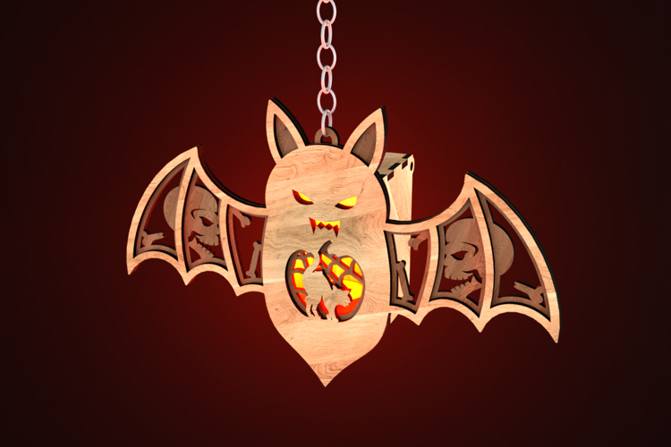 Halloween Bat Candle Holder - Lantern Laser Cut Template