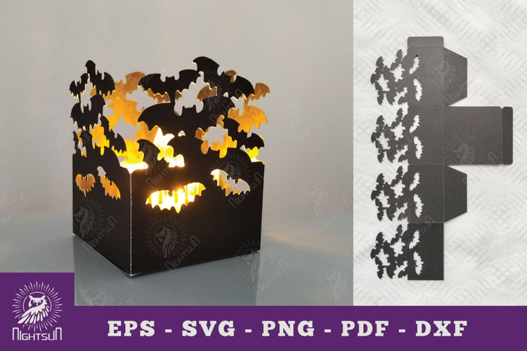 Halloween Bat Papercut Lantern SVG