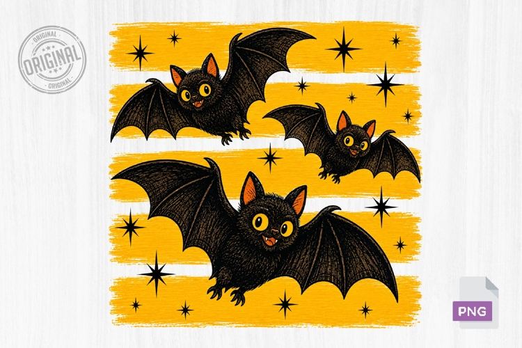 Halloween Bat Stripes Brush Strokes PNG