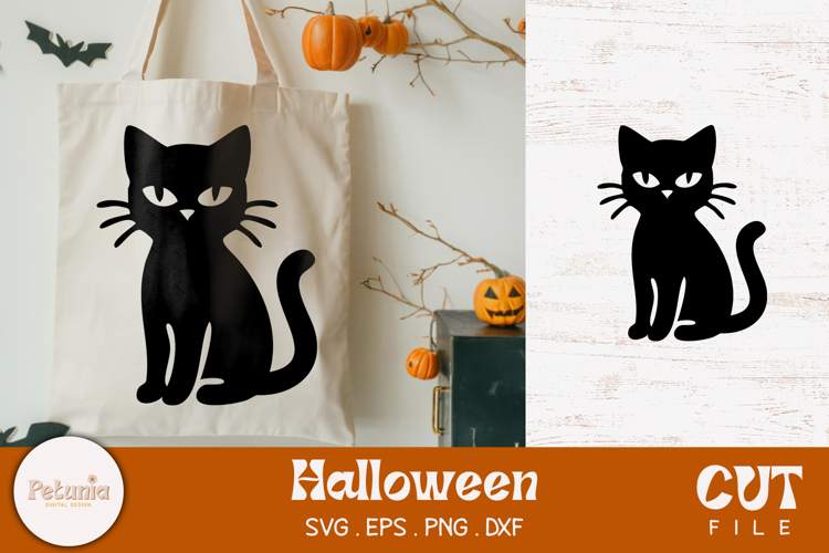Black Cat Witchy SVG | Halloween SVG