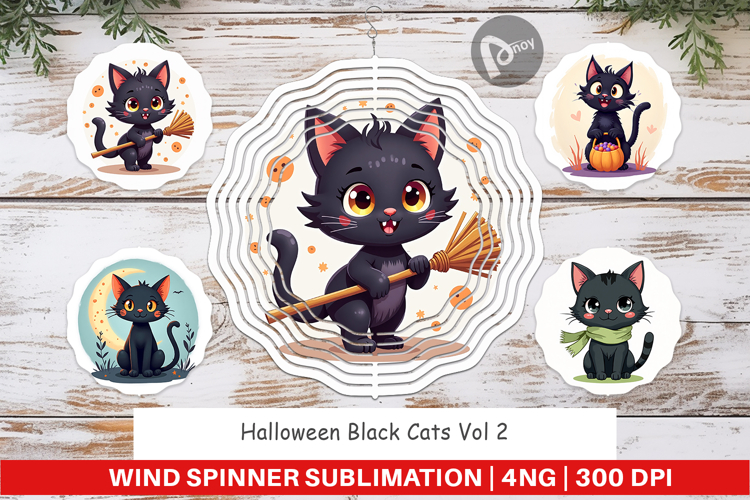 Wind Spinner Black Cats