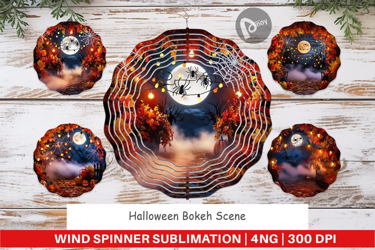 Wind Spinner Halloween Bokeh Scene