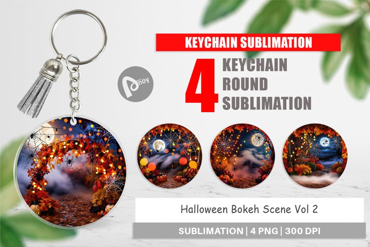Keychain Halloween Bokeh Scene example image 1