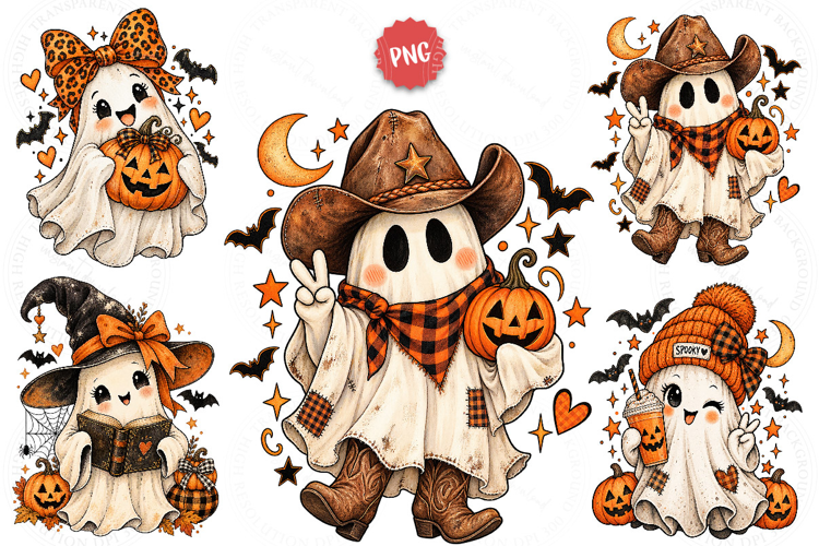 Trending Halloween Boo PNG, Preppy Halloween Boo Png