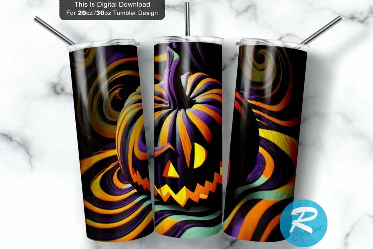 Halloween Boo pumpkin 20oz/30oz Skinny Tumbler