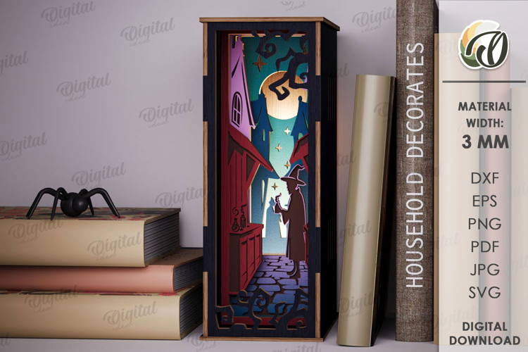 Halloween Book Nook Laser Cut. Halloween Decor SVG