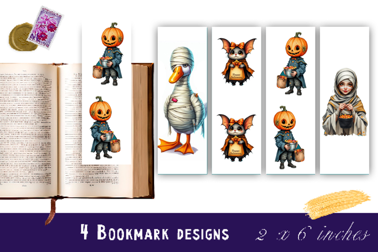 Halloween Bookmark Collection PNG, Printable ,Halloween