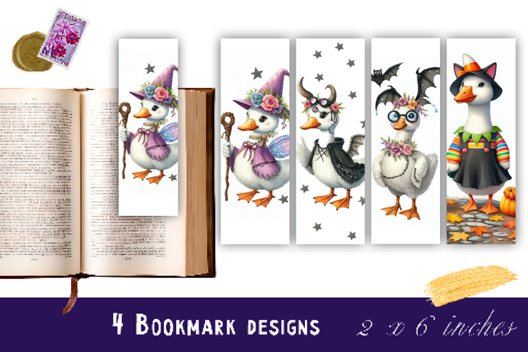 Halloween Goose Bookmark Collection PNG, Printable