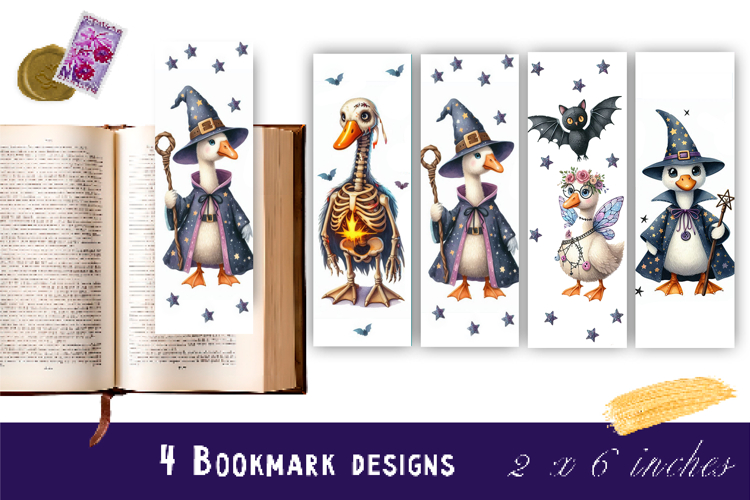 Halloween Goose Bookmark Collection PNG, Printable