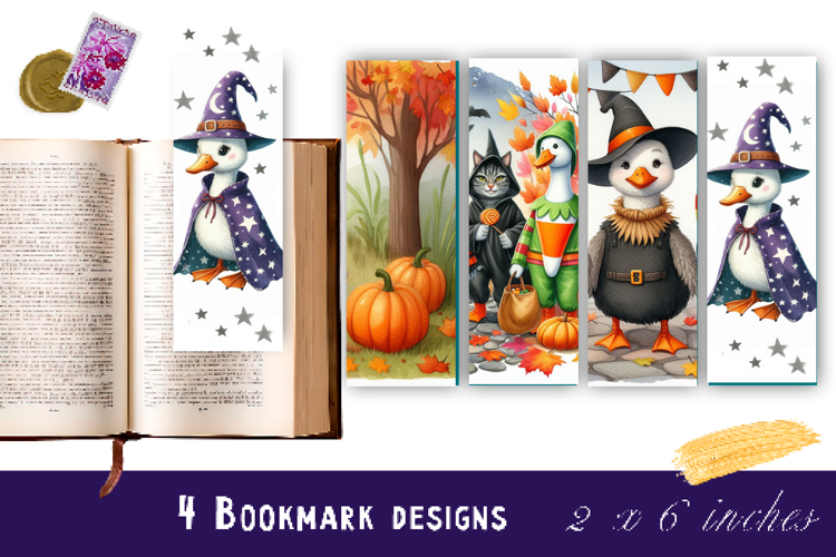 Halloween Goose Bookmark Collection PNG, Printable