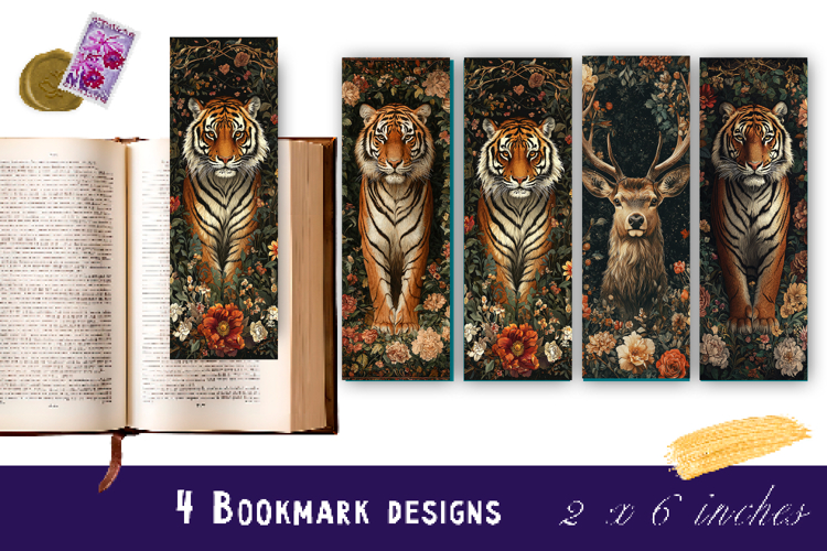Funny Tiger Bookmark Printable Sublimation PNG| Book