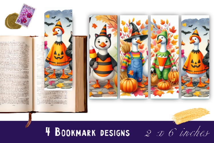 Halloween Goose Bookmark Collection PNG, Printable