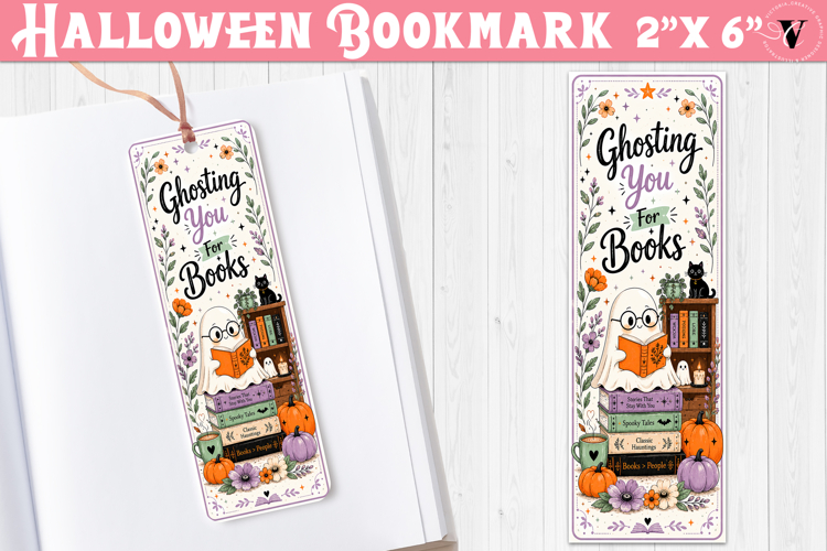 Halloween Bookmark | Spooky Bookish Bookmark, Ghost Reading