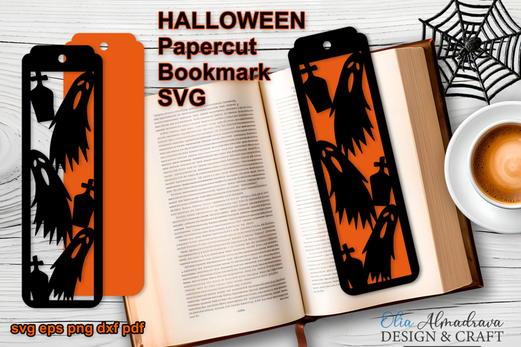 HALLOWEEN Bookmark Papercut Template|Bookmark spooky svg