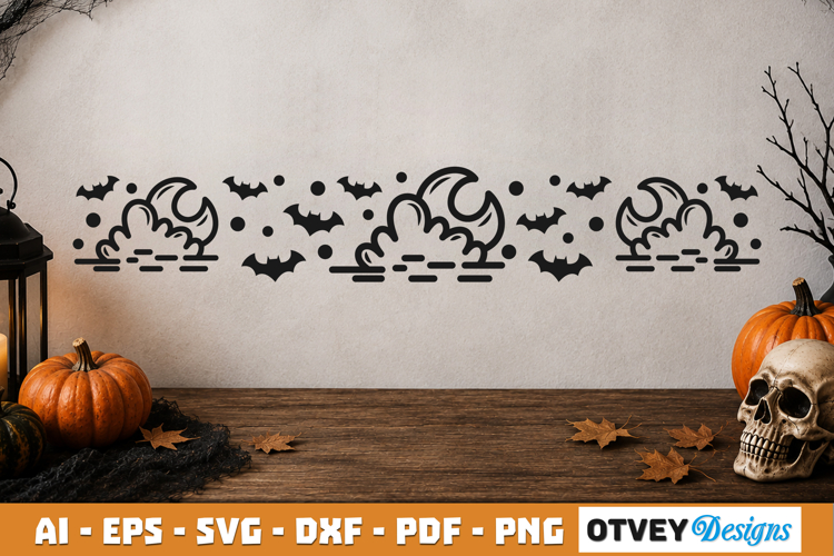 Halloween Border SVG Cut File example image 1