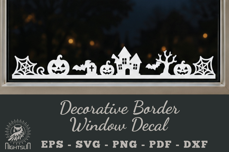 Halloween Border Window Decal SVG