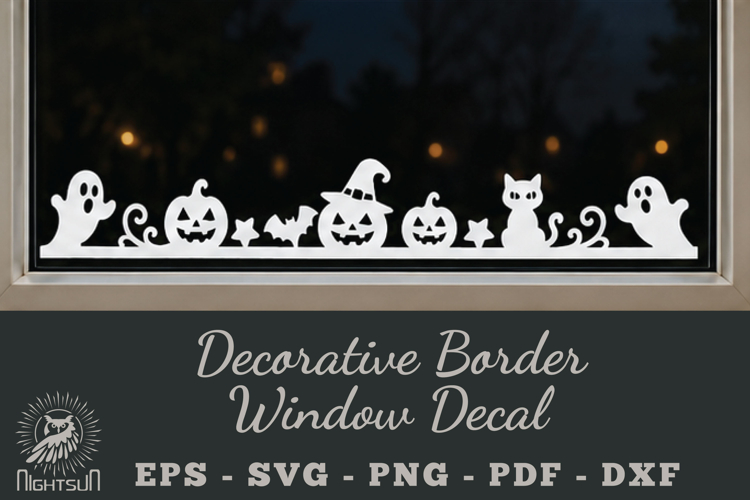 Halloween Border Window Decal SVG