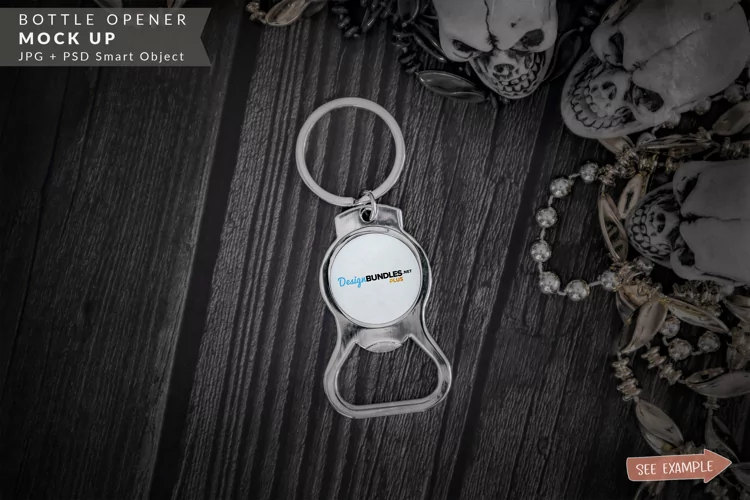 Bottle Opener with Skulls Halloween Mock up