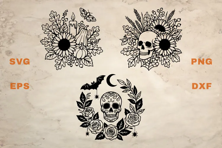 Fall and Halloween Bouquest SVG