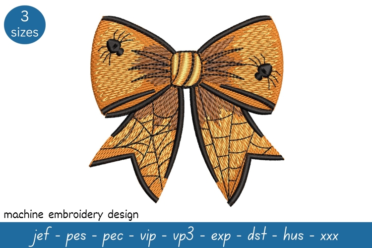 Halloween Bow Embroidery Design - Machine Embroidery
