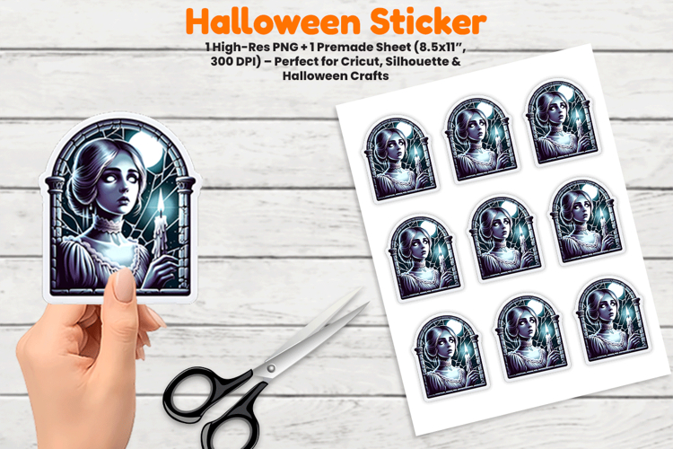 Halloween Bride of Frankenstein Window Sticker Sublimation
