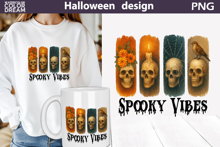 Skull Brush Stroke | Spooky Vibes Sublimation