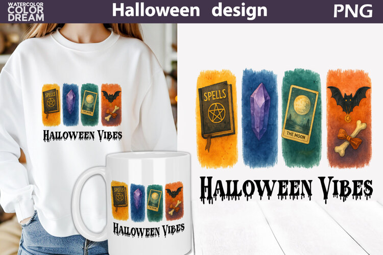 Witchy Spell Book Brush Stroke | Spooky Vibes Sublimation example image 1