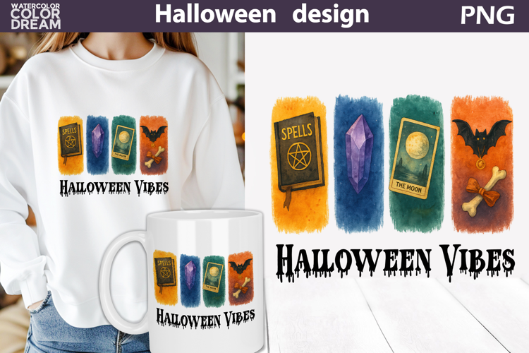 Witchy Spell Book Brush Stroke | Spooky Vibes Sublimation