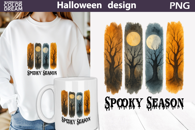 Dark Forest Halloween Brush Strokes | Spooky Vibes