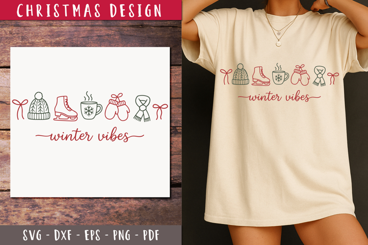 Winter Vibes SVG Cozy Christmas holiday design