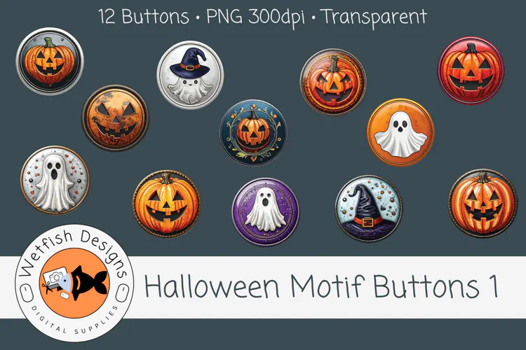 Halloween PNG Buttons 1