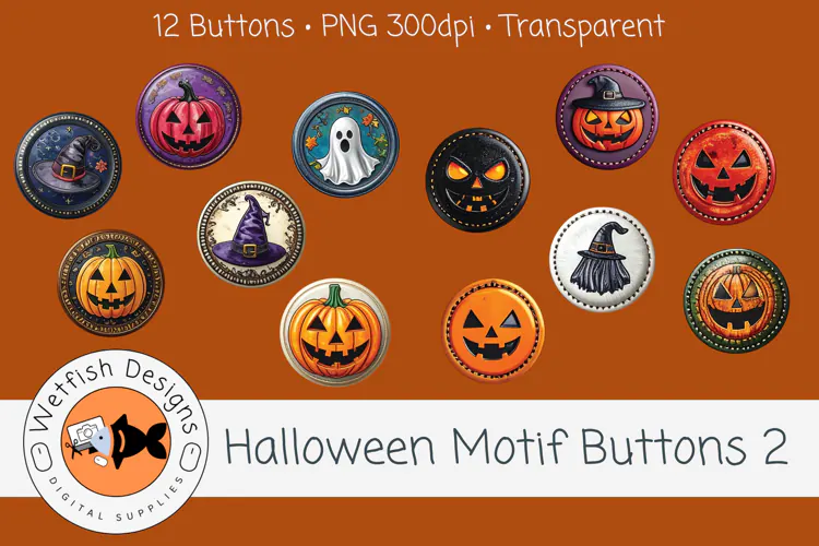 Halloween PNG Buttons 2