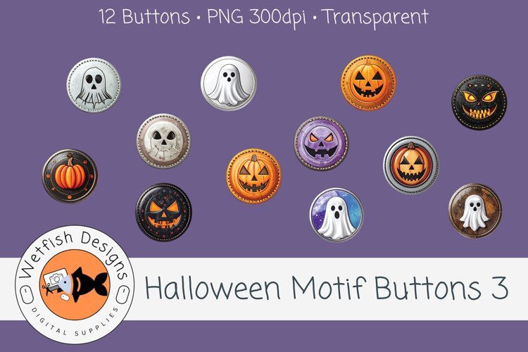 Halloween PNG Buttons 3 example image 1