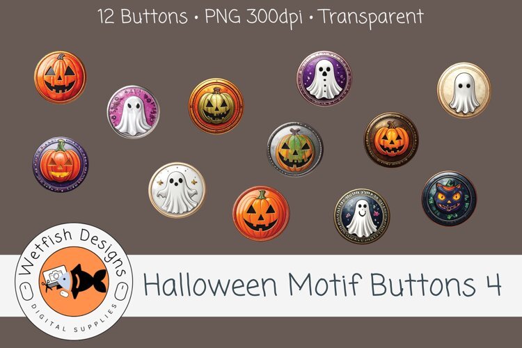 Halloween PNG Buttons 4 example image 1