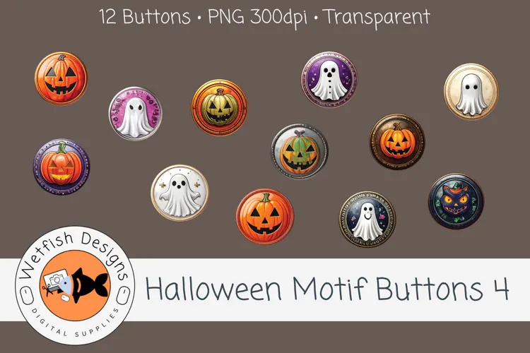 Halloween PNG Buttons 4