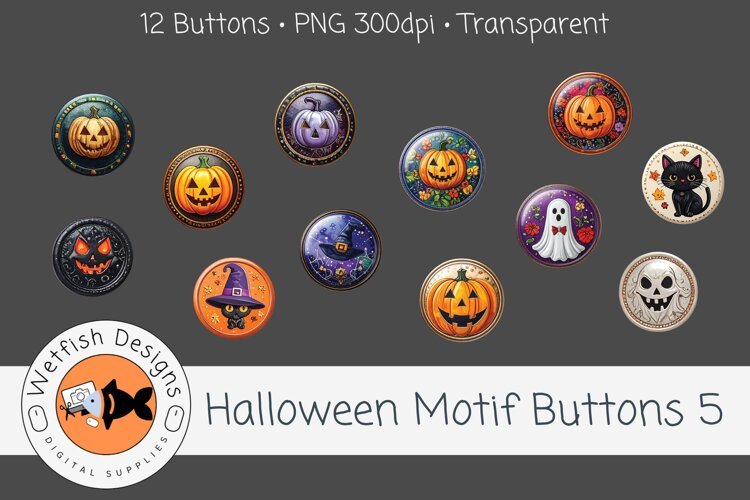 Halloween PNG Buttons 5 example image 1