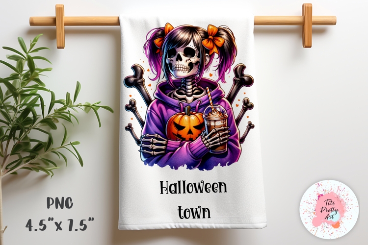 Halloween Cake Kitchen Towel Sublimation Design PNG