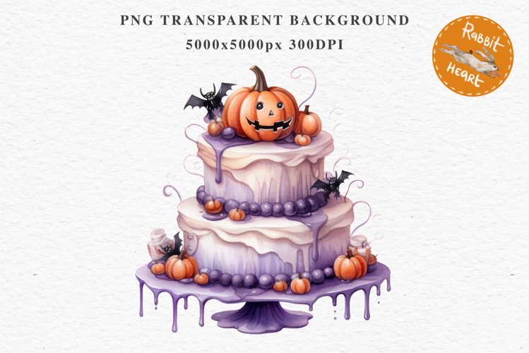 Halloween Cake Spooky Baking Clipart PNG Scrapbooking Junk Fairy Tale Art Image Watercolor Transparent Print illustration sublimation creepy printable digital watercolor halloween cake, spooky party clipart, sublimation nursery, Creepy Witch art, baking