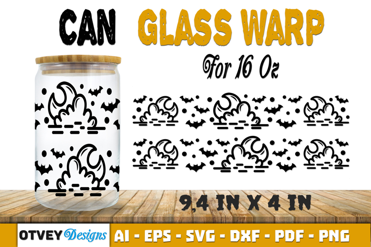 Can Glass 16 Oz Libbey Wrap SVG Halloween SVG