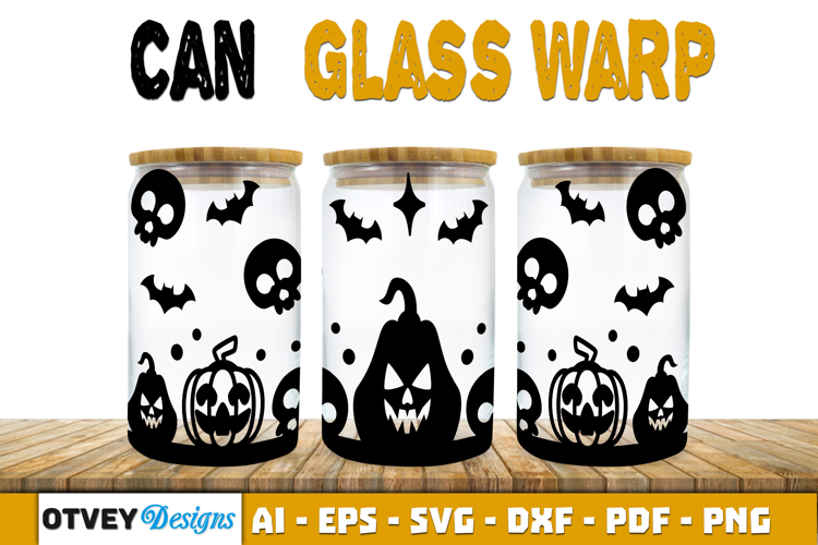 Can Glass 16 Oz Libbey Wrap SVG Halloween SVG