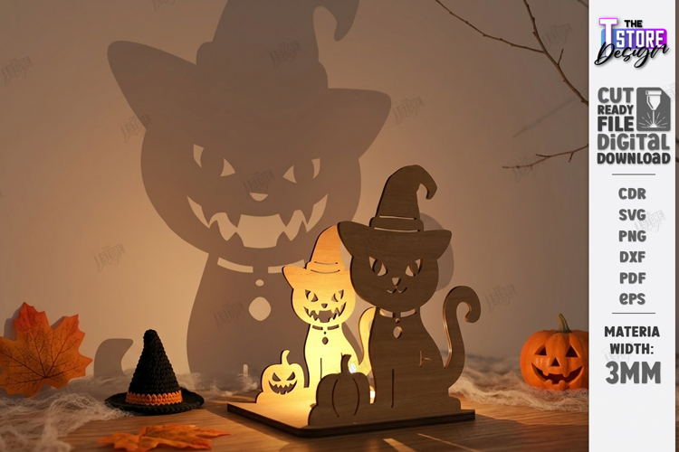 Halloween Candle Holder Laser Cut | Shadow Tealight Holder