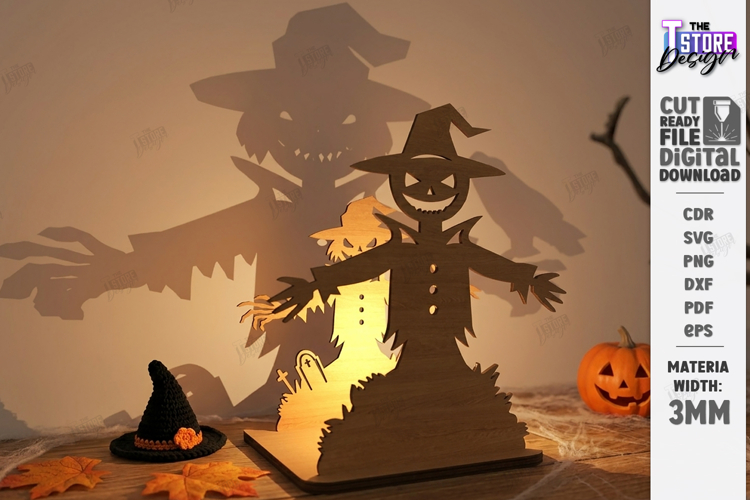 Halloween Candle Holder Laser Cut | Shadow Tealight Holder