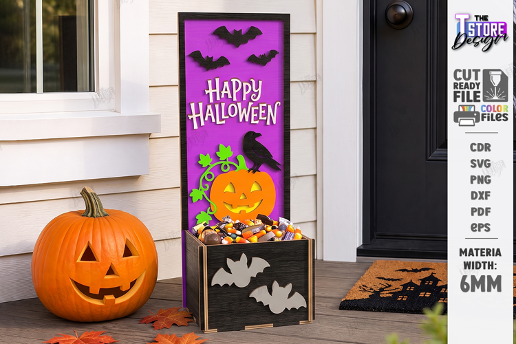 Halloween Candy Box Stand Laser Cut | Treat Holder | CNC
