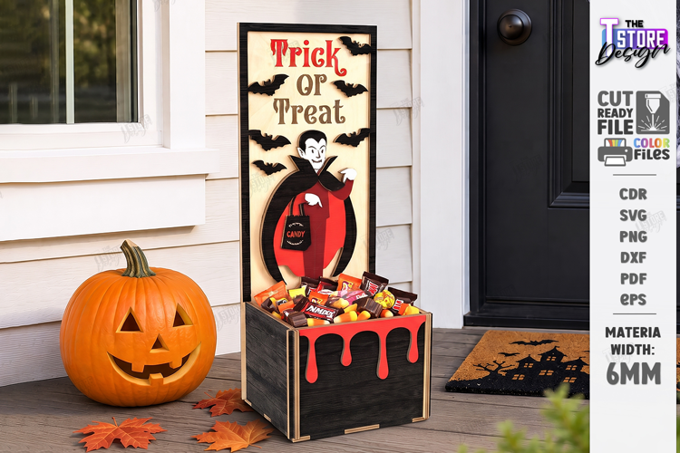 Halloween Candy Box Stand Laser Cut | Treat Holder | CNC
