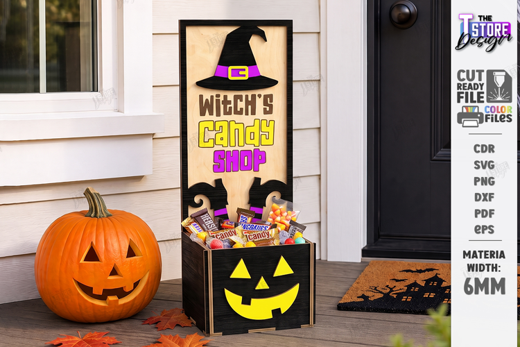 Halloween Candy Box Stand Laser Cut | Treat Holder | CNC