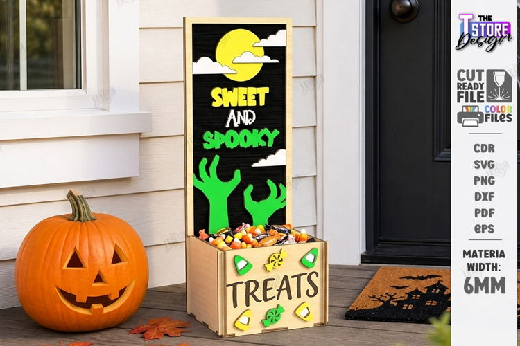 Halloween Candy Box Stand Laser Cut | Treat Holder | CNC