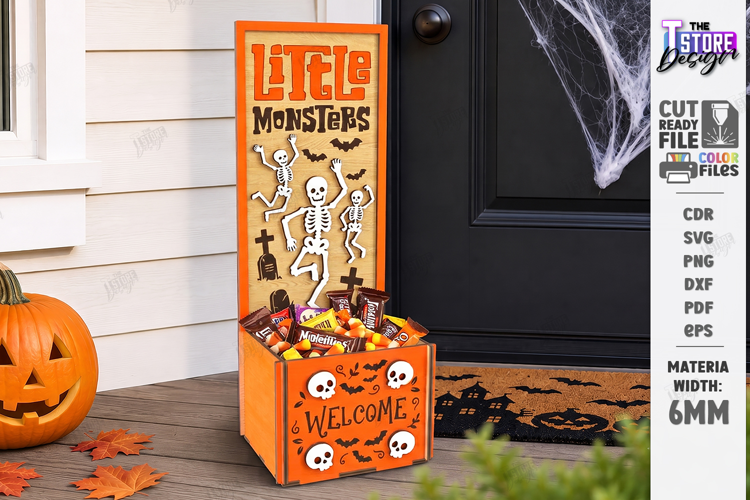 Halloween Candy Box Stand Laser Cut | Treat Holder | CNC