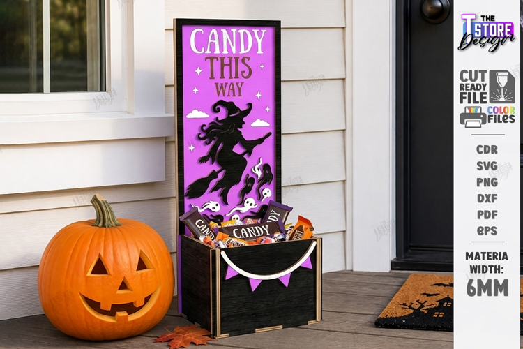 Halloween Candy Box Stand Laser Cut | Treat Holder | CNC